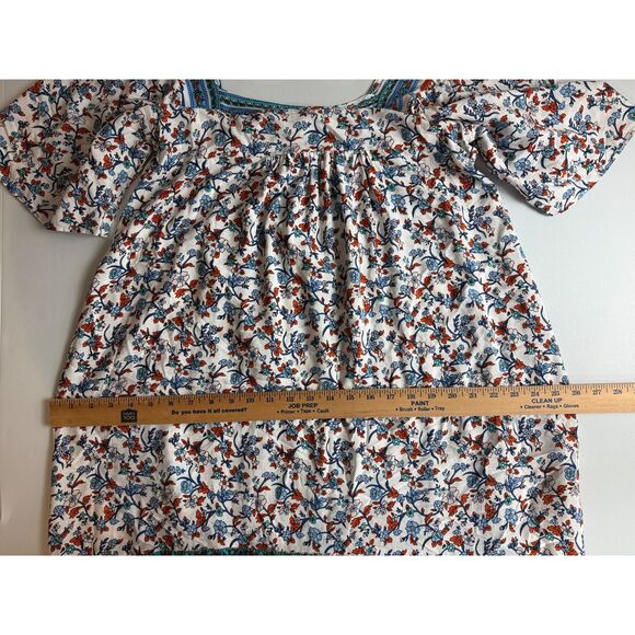Umgee Women's Boho Floral Square Neck Midi Dress Multicolor Rayon Size S - Picture 9 of 12